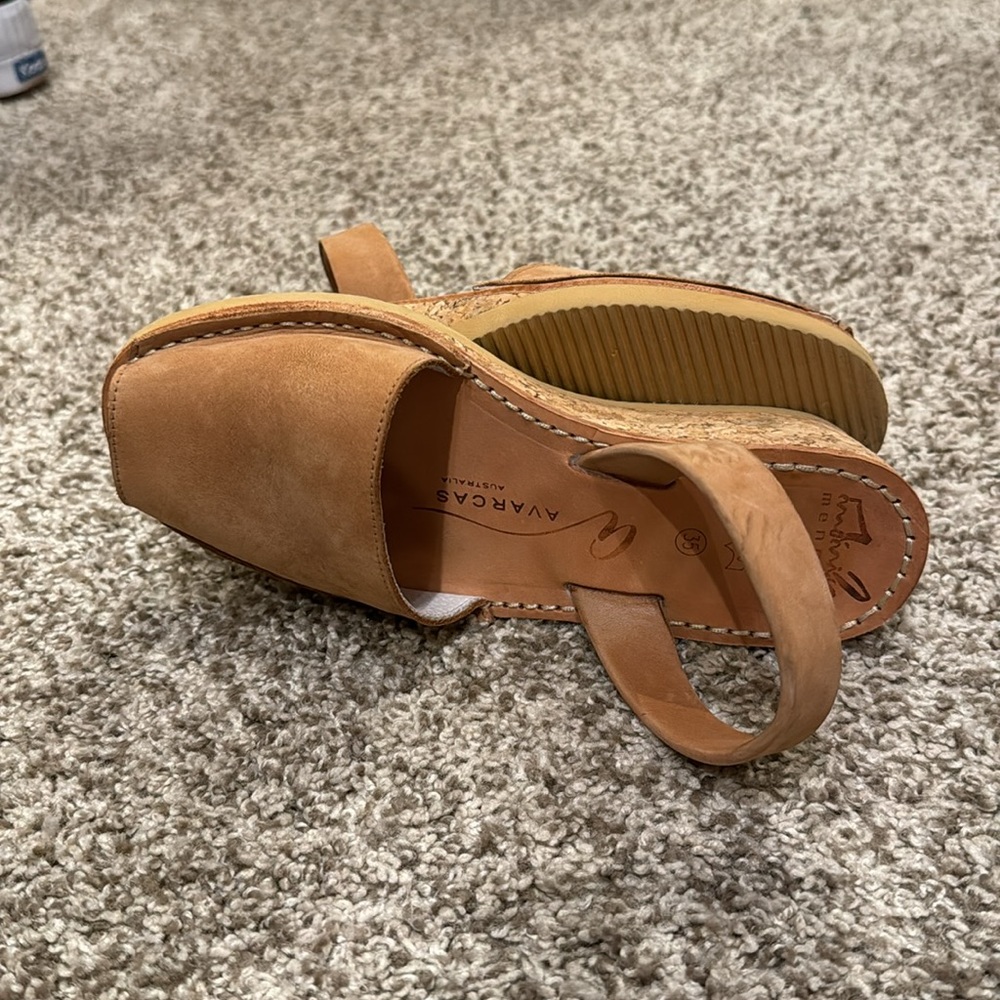 Menorca Avarcas wedge sandal, suede cork
